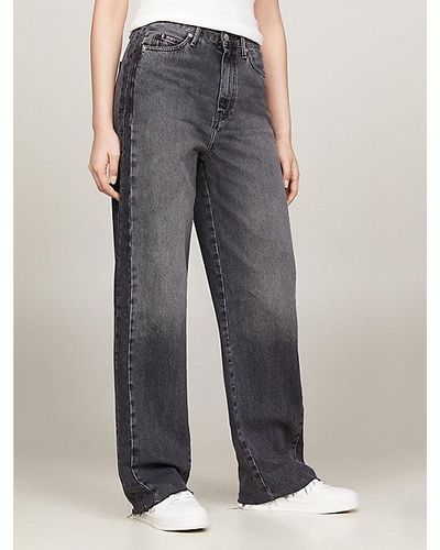 Tommy Hilfiger Relaxed Straight Jeans mit hohem Bund - Grau