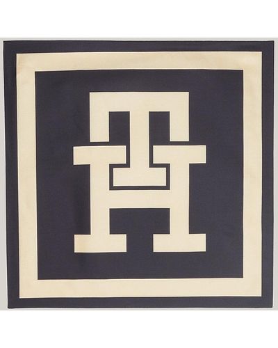 Tommy Hilfiger Sport Th Monogram Silk Square Scarf - Blue