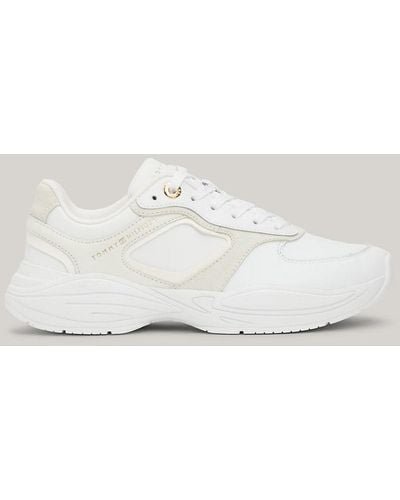 Tommy Hilfiger Sport Casual Chunky Leather Runner Trainers - White