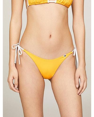 Tommy Hilfiger Parte inferior de bikini con cordón lateral - Amarillo