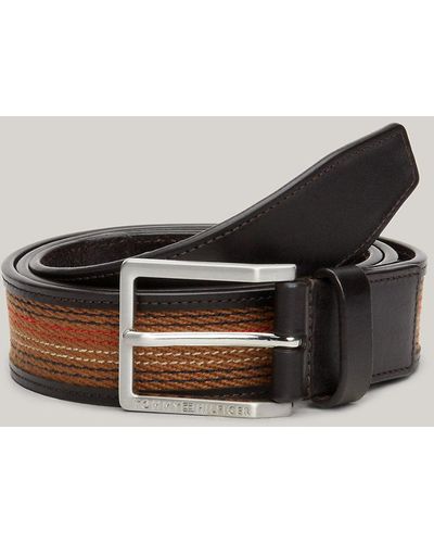 Tommy Hilfiger Square Buckle Leather Webbing Belt - Multicolour