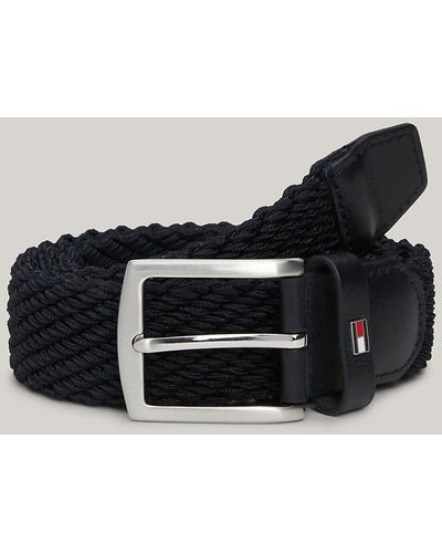 Tommy Hilfiger Denton Stripe Braided Belt - Blue