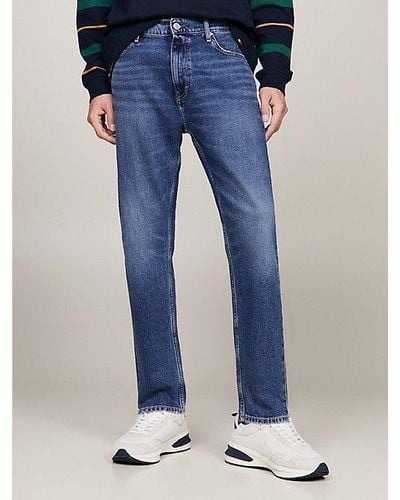 Tommy Hilfiger Dad Regular Tapered Jeans mit Fade-Effekt - Blau