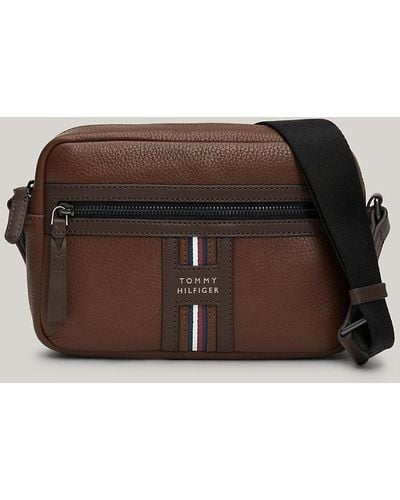 Tommy Hilfiger Petit sac bandoulière Premium Leather - Marron