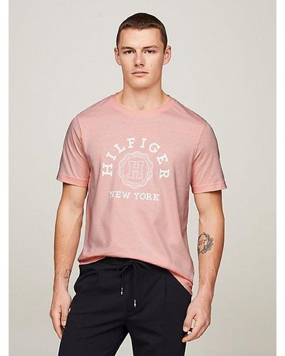 Tommy Hilfiger T-shirt Met Ronde Hals En Logo - Roze