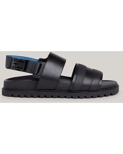 Tommy Hilfiger Elevated Clip Cleat Leather Sandals - Black