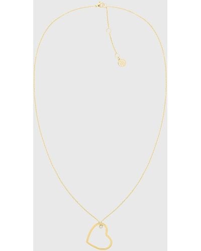 Tommy Hilfiger Heart And Crystal Gold-plated Necklace - White