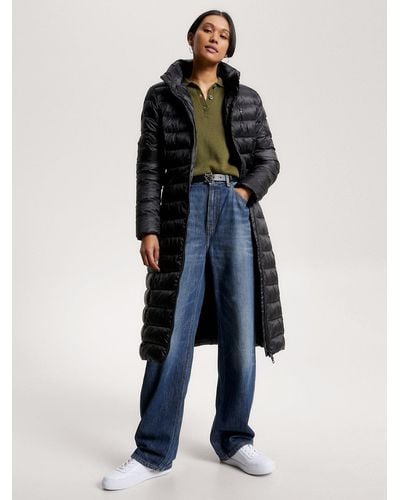 Tommy Hilfiger Global Stripe Recycled Maxi Padded Coat - Blue
