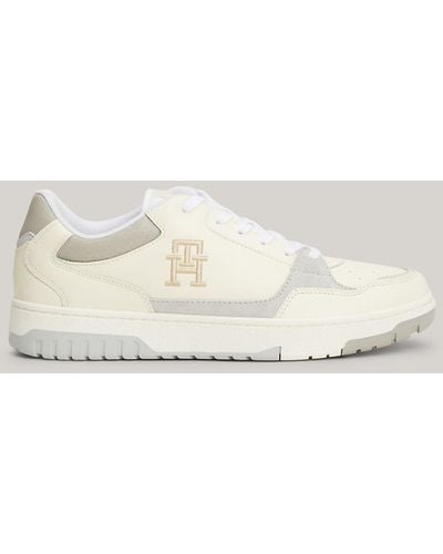 Tommy Hilfiger Leather Fine Cleat Basketball Trainers - Natural