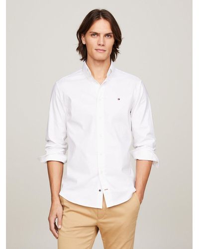 Tommy Hilfiger Chemise Oxford coupe standard TH Flex - Blanc