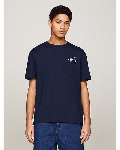 Tommy Hilfiger T-shirt Met Ronde Hals En Logo - Blauw
