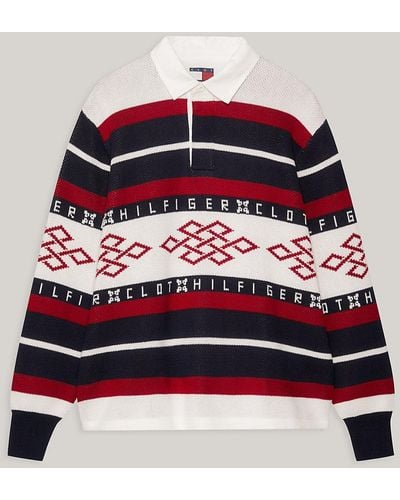 Tommy Hilfiger Pull coupe standard Rugby Tommy x CLOT - Rouge
