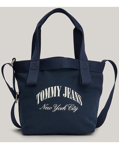 Tommy Hilfiger Petit fourre-tout en toile à logo NYC - Bleu