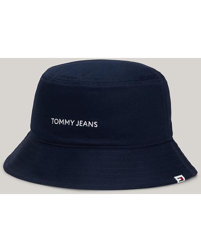 Tommy Hilfiger Logo Embroidery Bucket Hat - Blue