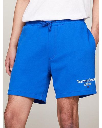 Tommy Hilfiger Relaxed joggingshort Met Logo - Blauw