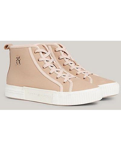 Tommy Hilfiger High-Top Sneaker aus Leder - Natur