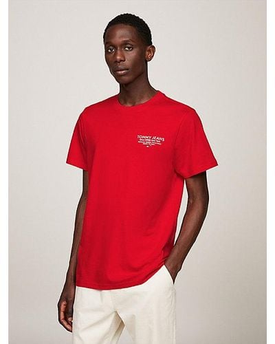 Tommy Hilfiger Camiseta Essential con logo gráfico - Rojo