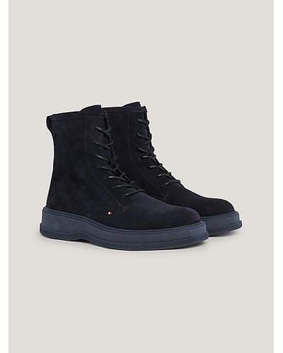 Tommy Hilfiger Lace-up Stiefelette aus Wildleder - Blau