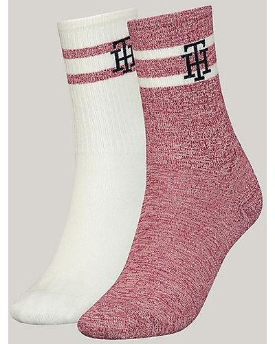 Tommy Hilfiger Set Van 2 Paar Monogram-sokken Met Ribtextuur - Roze