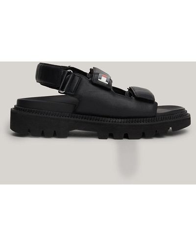 Tommy Hilfiger Cleat Strap Flat Sandals - Black