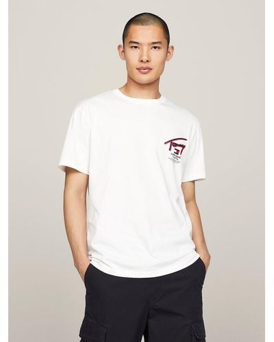 Tommy Hilfiger T-shirt à logo signature au dos - Blanc
