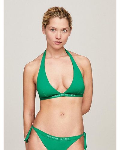 Tommy Hilfiger Bikinitop Met Vaste Triangelcups En Logo - Groen