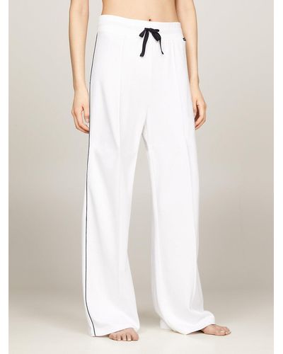 Tommy Hilfiger Hilfiger Monotype Contrast Piping Lounge Trousers - White