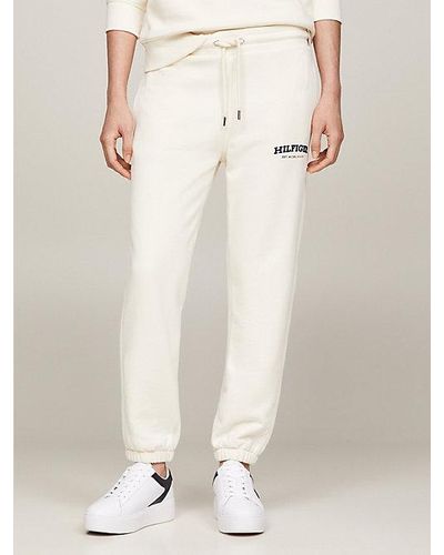 Tommy Hilfiger Hilfiger Monotype Jogginghose mit Logo-Flock - Natur