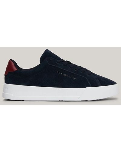Tommy Hilfiger Suede Court Trainers - Blue