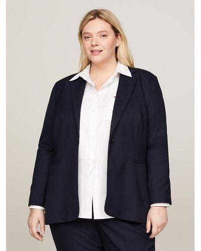 Tommy Hilfiger Curve Single Breasted Blazer - Blue