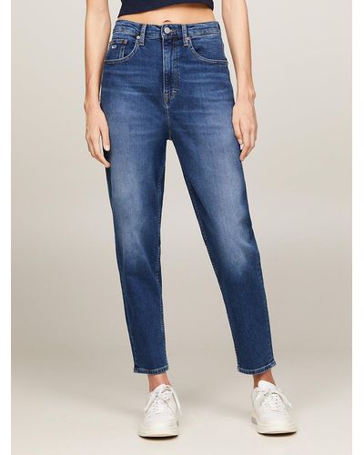 Tommy Hilfiger Mom Ultra High Rise Tapered Jeans - Blue
