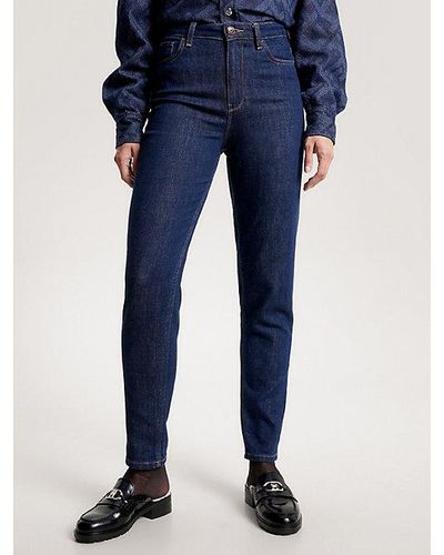 Tommy Hilfiger Gramercy Tapered Jeans mit hohem Bund - Blau