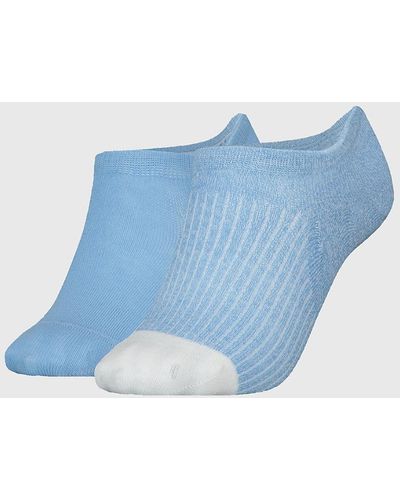 Tommy Hilfiger 2-pack Ribbed Stripe Footie Socks - Blue
