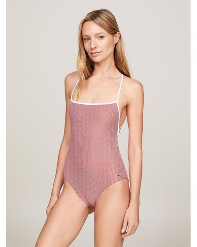 Tommy Hilfiger Th Essential One-piece Swimsuit - Pink