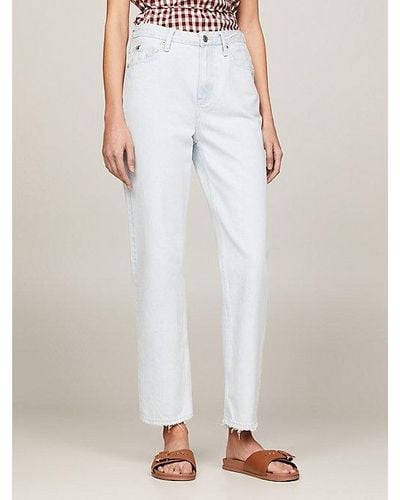 Tommy Hilfiger Classics enge Straight Jeans mit hohem Bund - Weiß