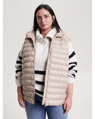 Tommy Hilfiger Curve Global Stripe Gewatteerde Bodywarmer - Naturel