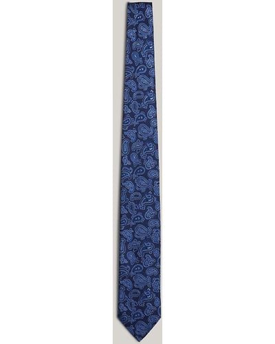 Tommy Hilfiger Pure Silk Paisley Tie - Blue