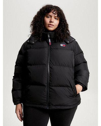 Tommy Hilfiger Curve Alaska Pufferjack Met Capuchon - Zwart