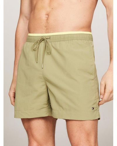 Tommy Hilfiger Th Essential Mid Length Drawstring Swim Shorts - Green
