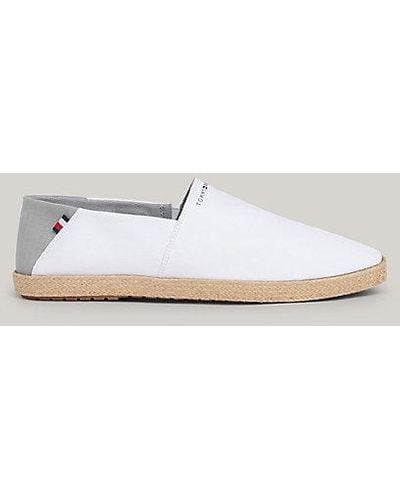 Tommy Hilfiger Canvas-Espadrille mit Logo - Weiß