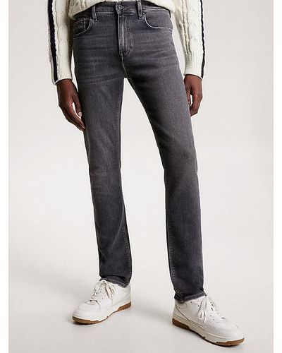 Tommy Hilfiger Th Flex Denton Fitted Straight Jeans Met Fading - Blauw