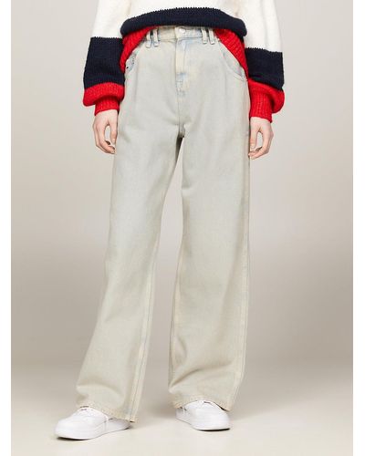Tommy Hilfiger Jean baggy Daisy marbré taille basse - Blanc