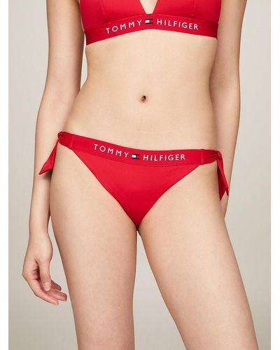 Tommy Hilfiger Bas de bikini cheeky Original à nouer - Rouge