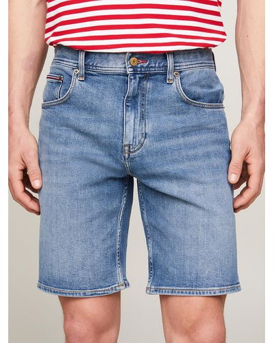 Tommy Hilfiger Brooklyn Faded Five-pocket Denim Shorts - Blue