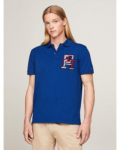 Tommy Hilfiger Regular Fit Poloshirt mit TH-Monogramm - Blau