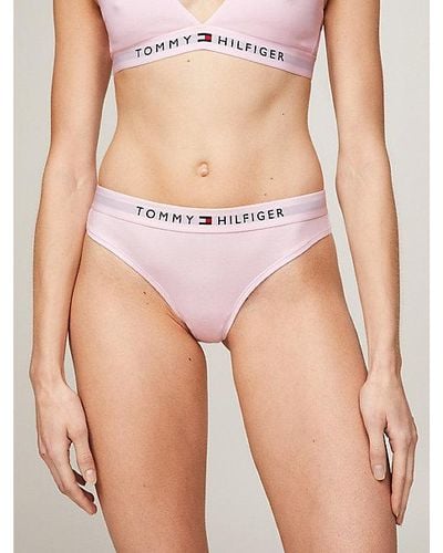 Tommy Hilfiger Tanga TH Original con logo en cintura - Rosa