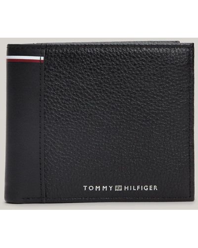 Tommy Hilfiger Textured Leather Bifold Wallet - Black