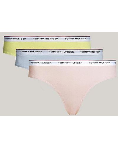 Tommy Hilfiger 3er-Pack Premium Essential Slips mit Logos - Pink