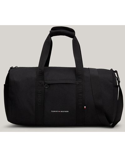 Tommy Hilfiger Repeat Logo Strap Duffel Bag - Black