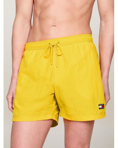 Tommy Hilfiger Heritage Mid Length Crinkle Swim Shorts - Yellow